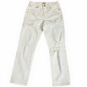 New J.Crew White Distressed Cropped Jeans 23P
